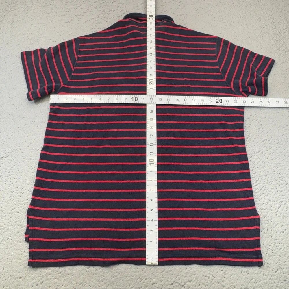 Vintage Polo Ralph Lauren Polo Shirt Mens Large Blue Red Striped Pony 90s Preppy